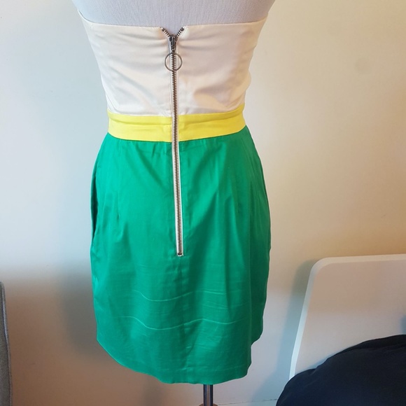 French Connection Colourblock Strapless Dress with Pockets! - Size 6 - Picture 4 of 11